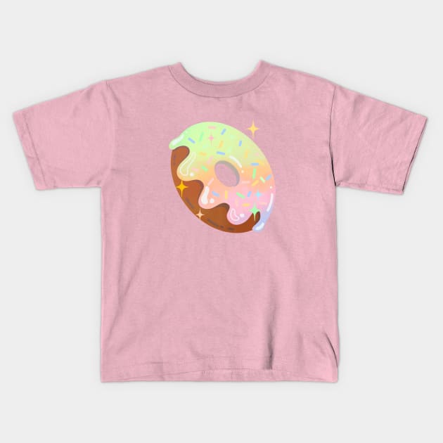 Rainbow Doughnut Kids T-Shirt by Mofy